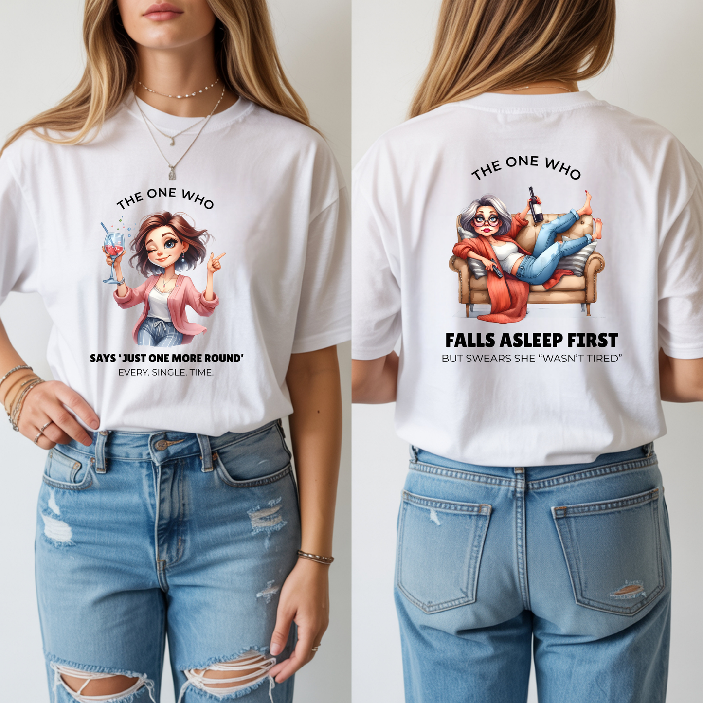 Girls’ Night PNG Bundle – 10 Funny “The One Who…” Roles