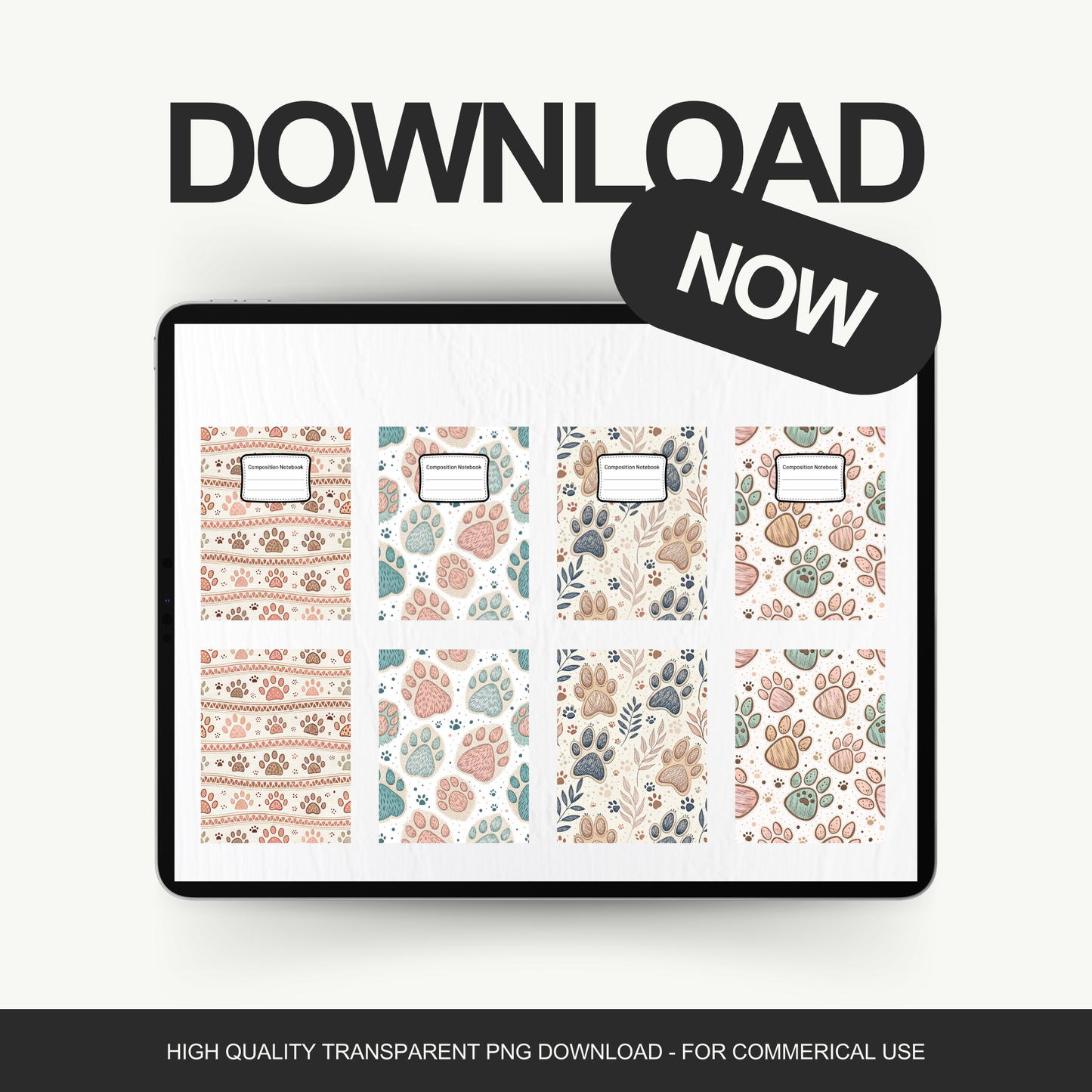 Dog Paws - 4 Digital Notebook Cover