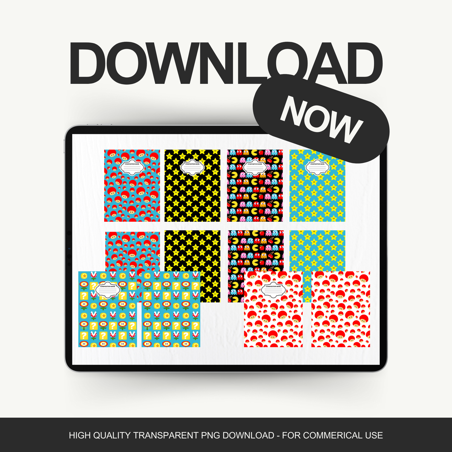 Retro Games - 4 Digital Notebook Cover