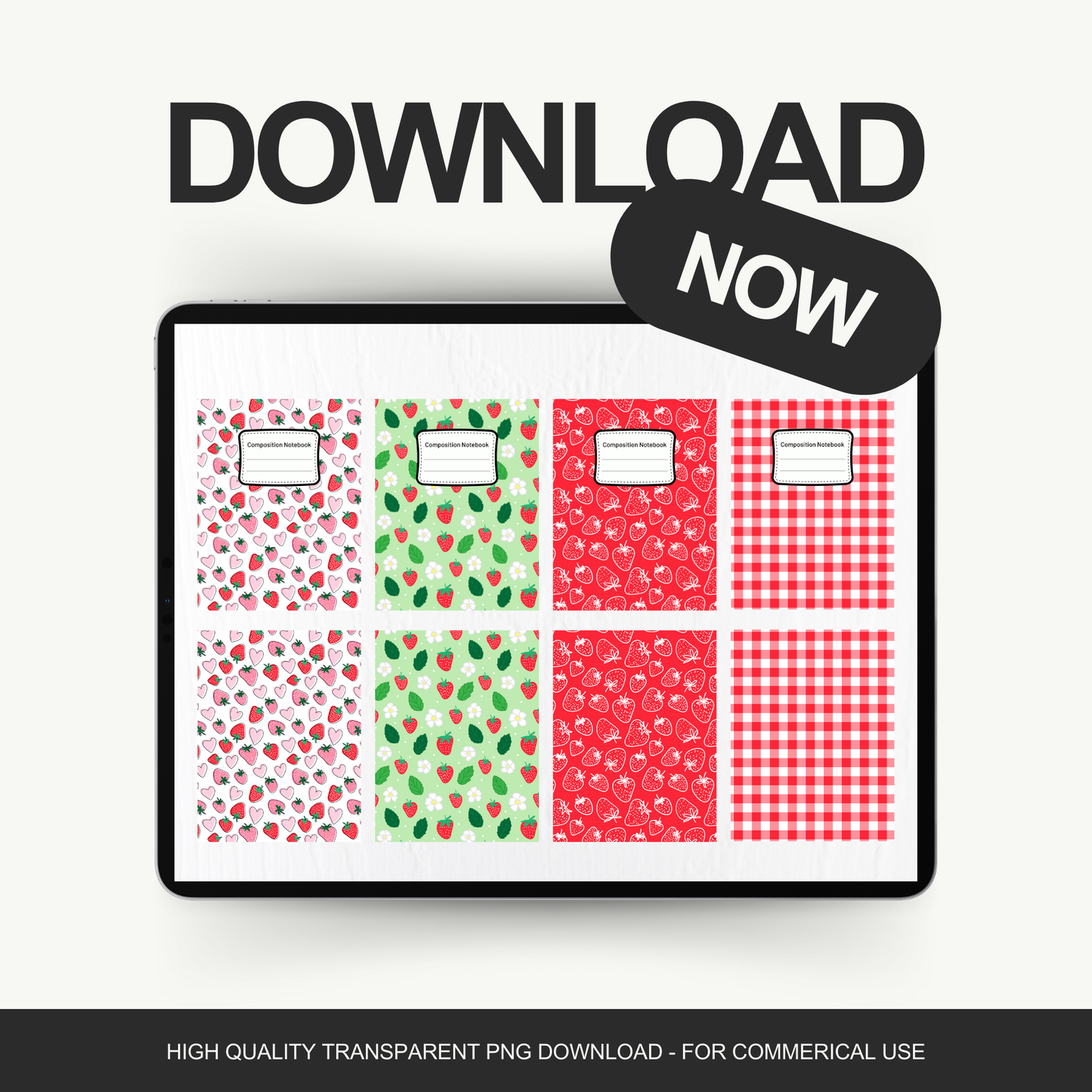 Strawberry - 4 Digital Notebook Cover