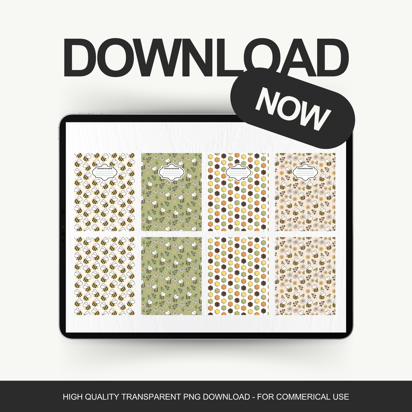 Honey Bees - 4 Digital Notebook Cover