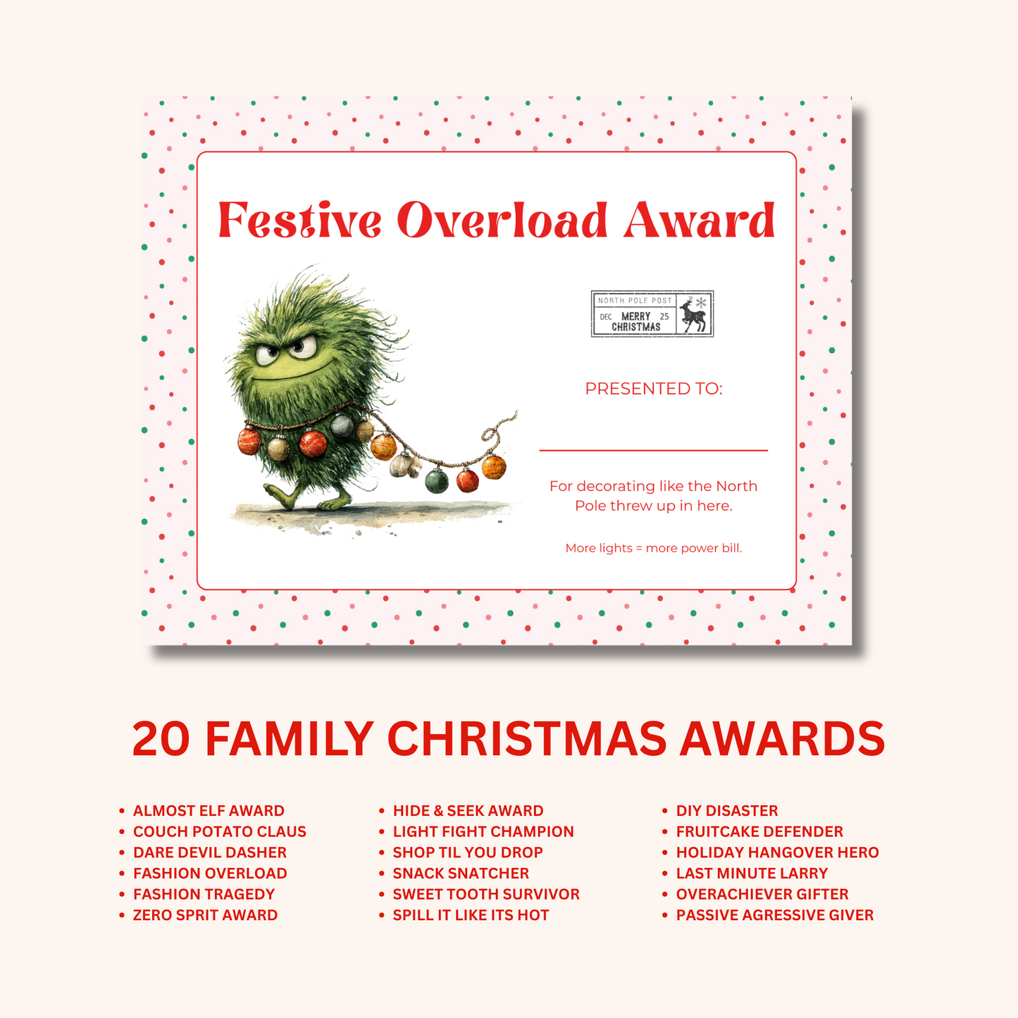 20 Family Christmas Awards – Funny Printable Holiday Certificates