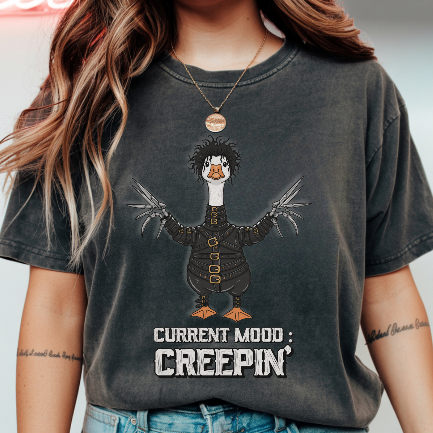 Creepin’ Goose Halloween PNG | Funny Goose Digital Download for Sublimation