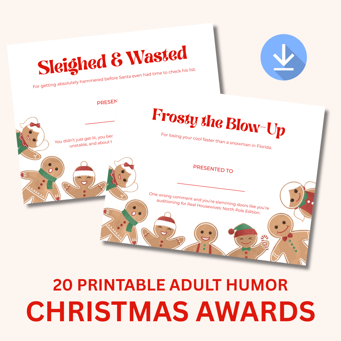 20 Funny Adult Christmas Awards – Printable Holiday Party Game