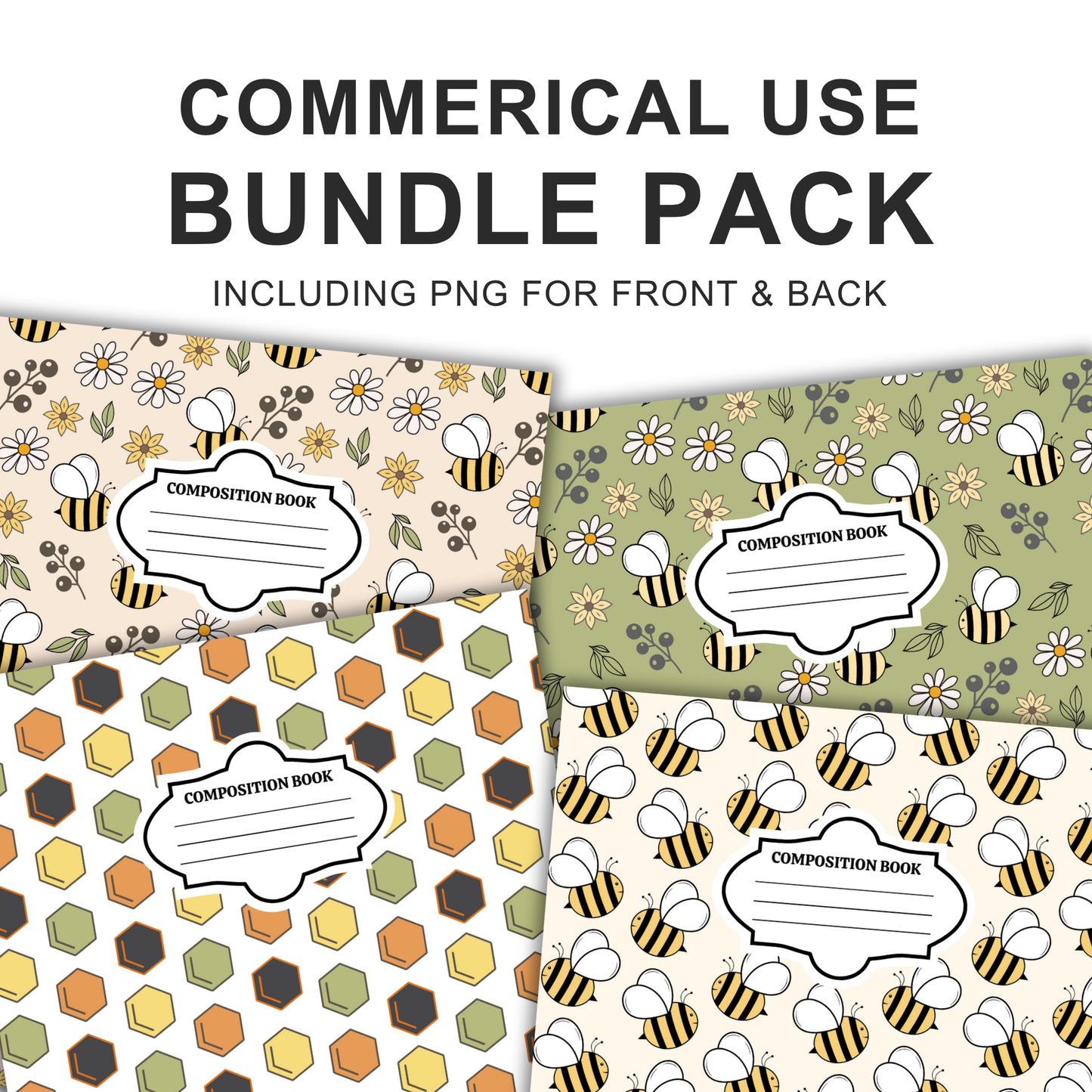 Honey Bees - 4 Digital Notebook Cover