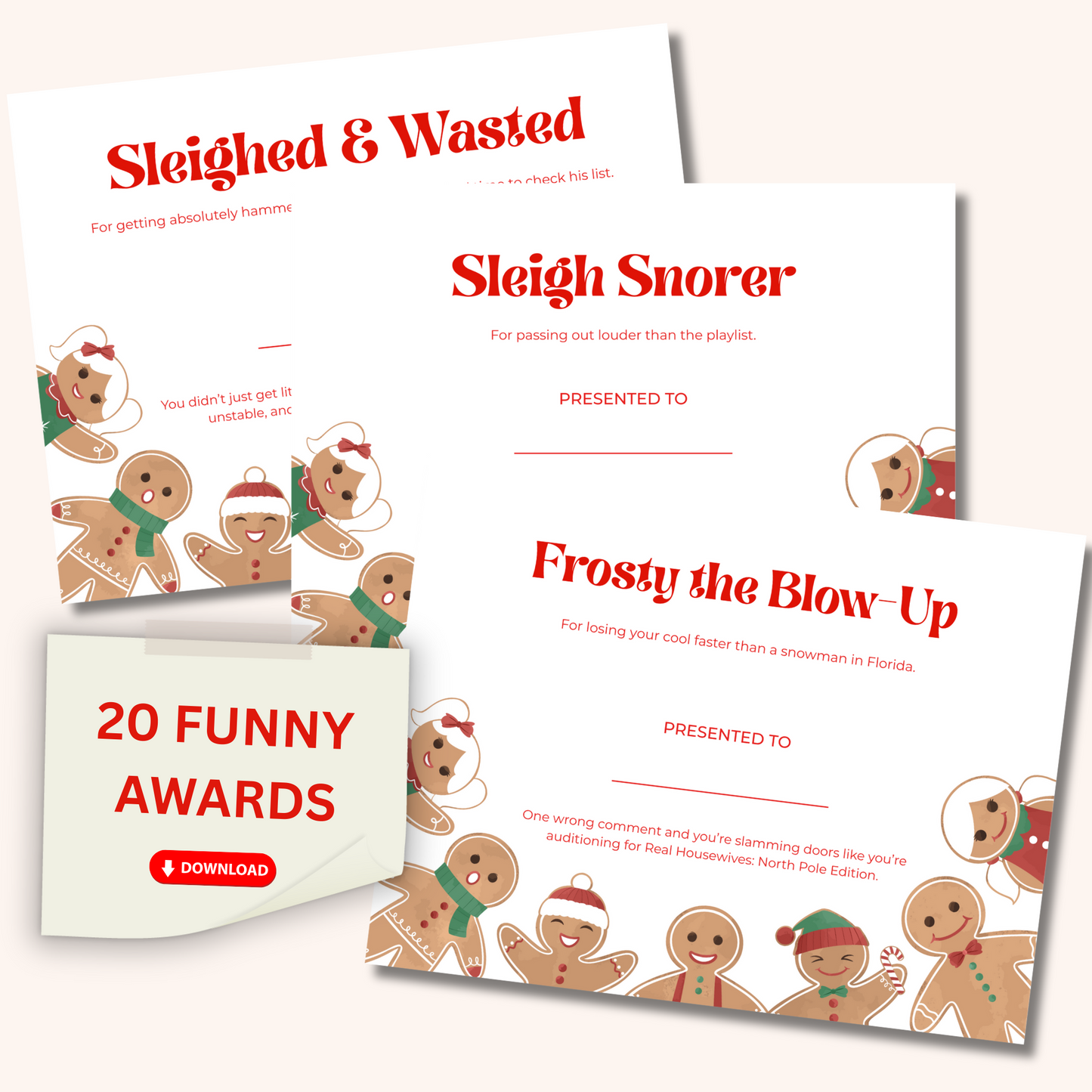 20 Funny Adult Christmas Awards – Printable Holiday Party Game