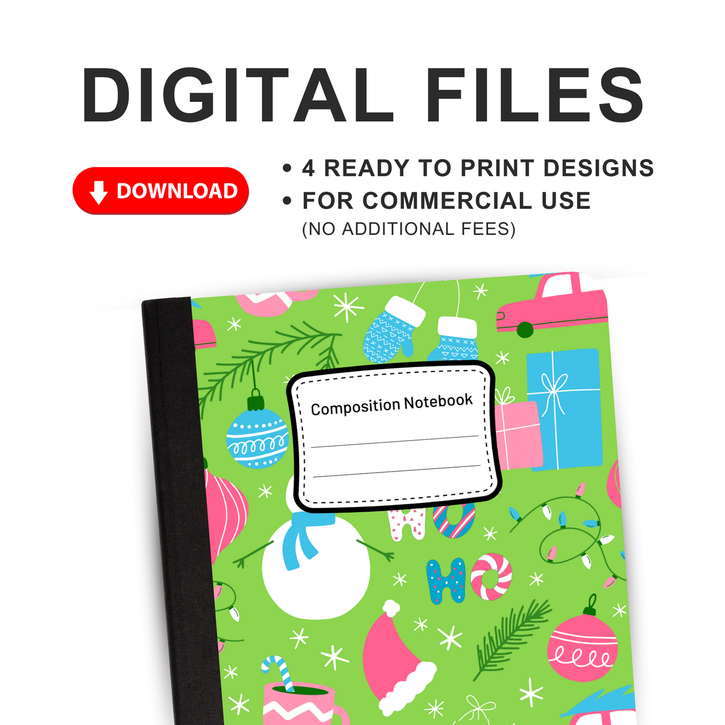 Bright Christmas - 4 Digital Notebook Cover