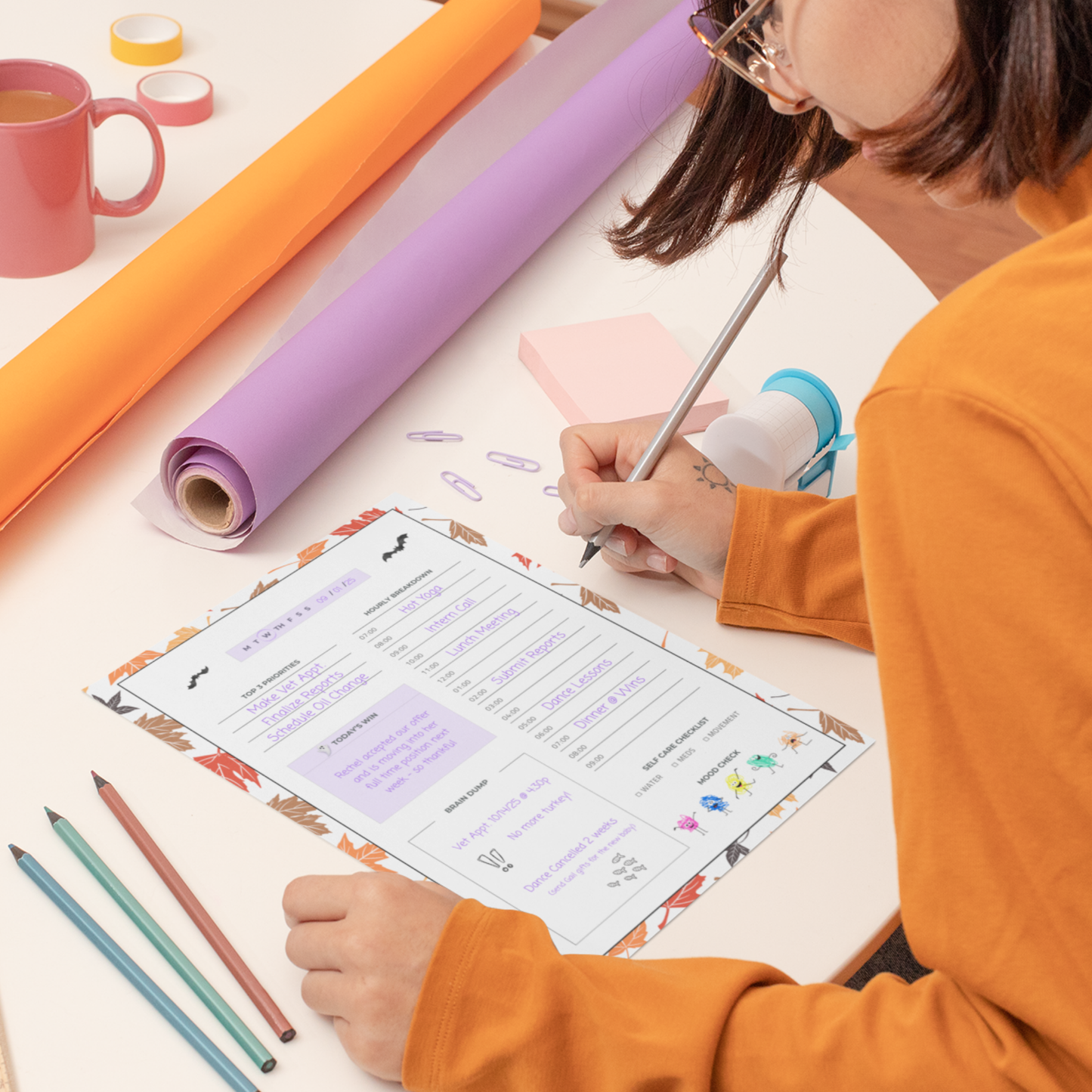 Fall ADHD Planner Printable Bundle | Autumn Daily Planner PDF for Focus & Organization