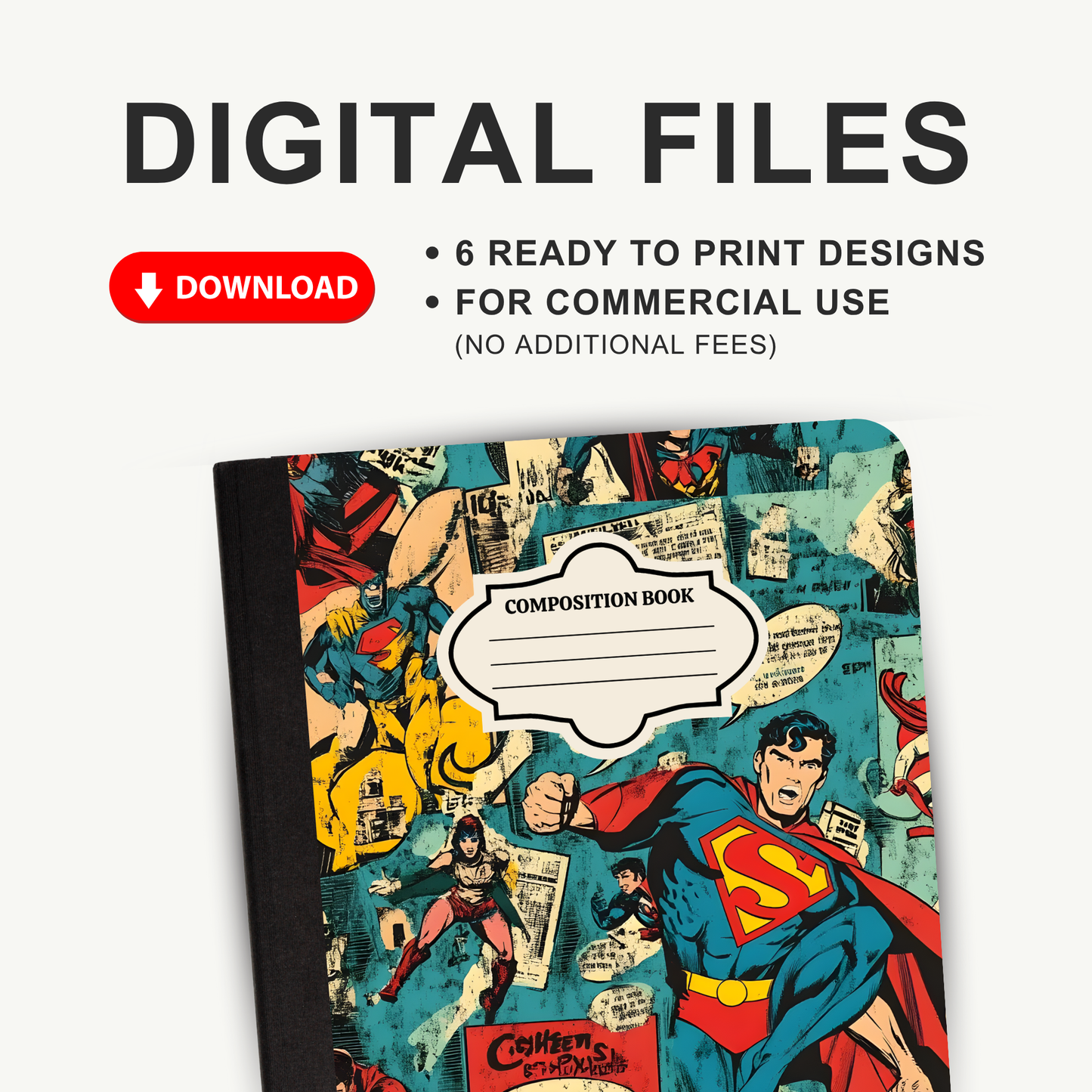Comic Book - 4 Digital Notebook Cover