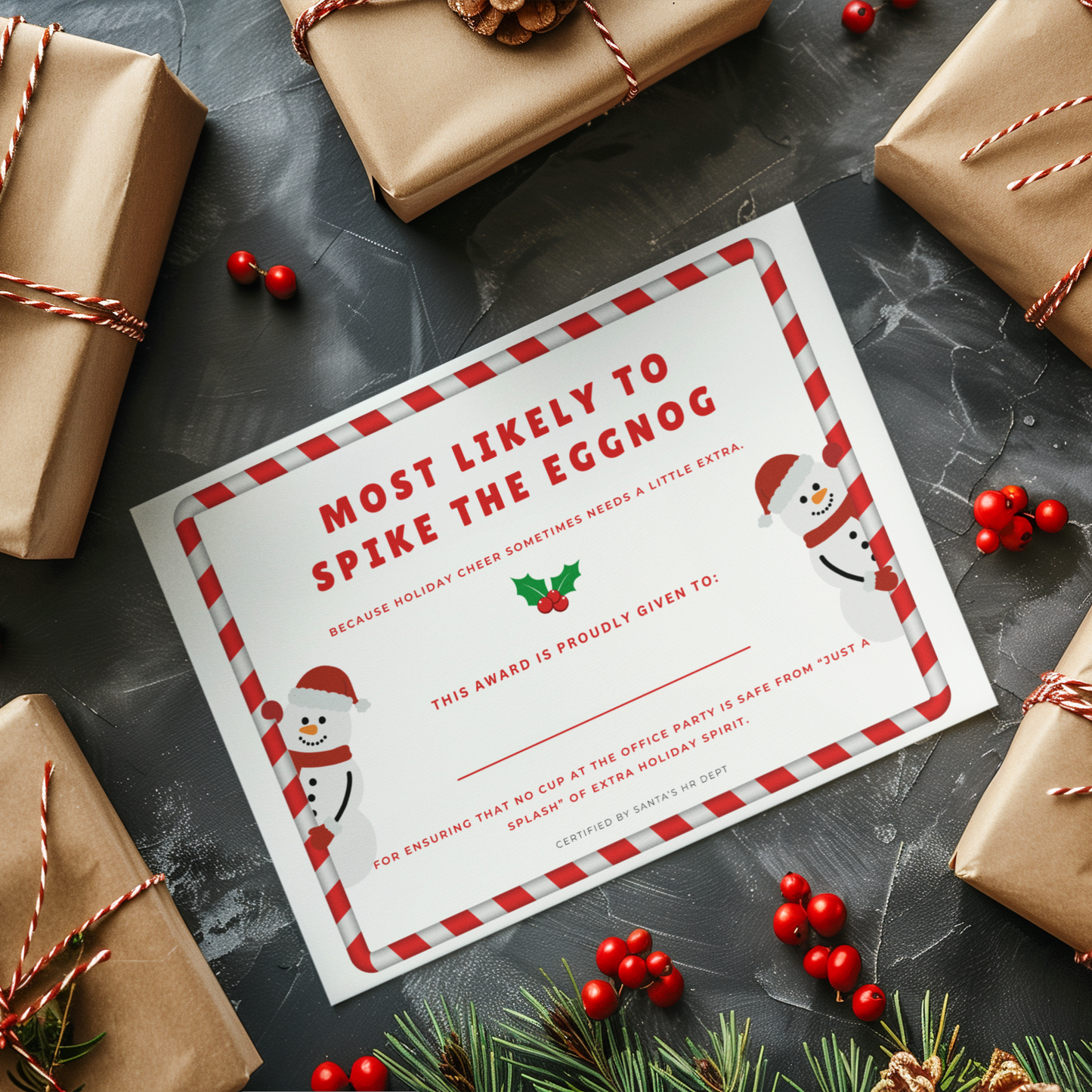 30 Funny Office Christmas Awards – Printable Holiday Party Certificates