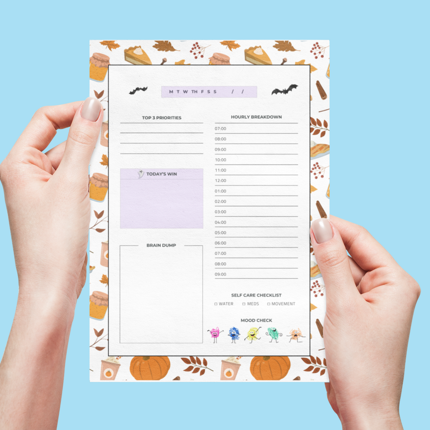 Fall ADHD Planner Printable Bundle | Autumn Daily Planner PDF for Focus & Organization