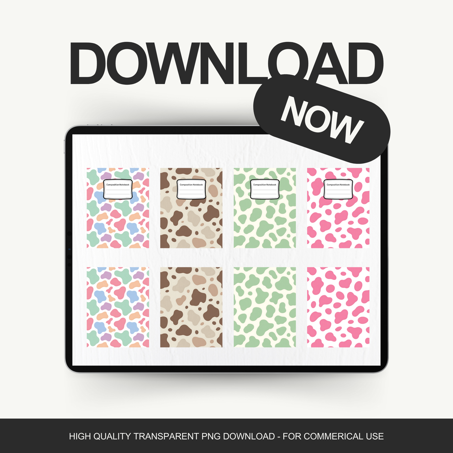 Cow Print - 4 Digital Notebook Cover