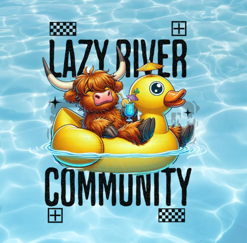 Retro Summer Highland Cow PNG File for Sublimation and DTF Printing