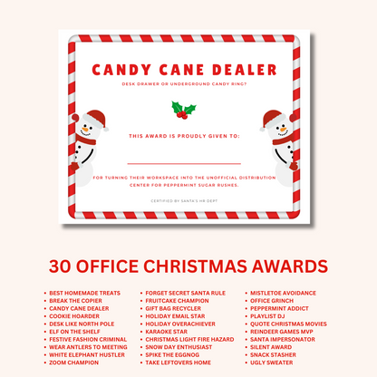 30 Funny Office Christmas Awards – Printable Holiday Party Certificates