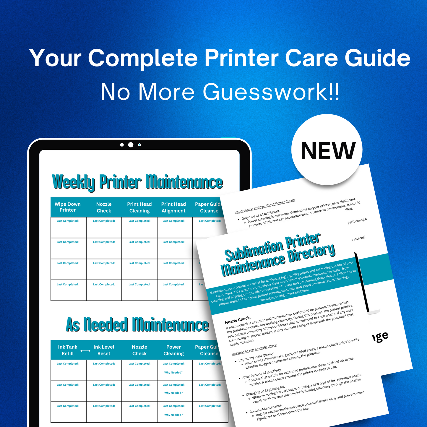 Sublimation PRINTER MAINTENANCE Guide for EcoTank Printers + BONUS Checklist