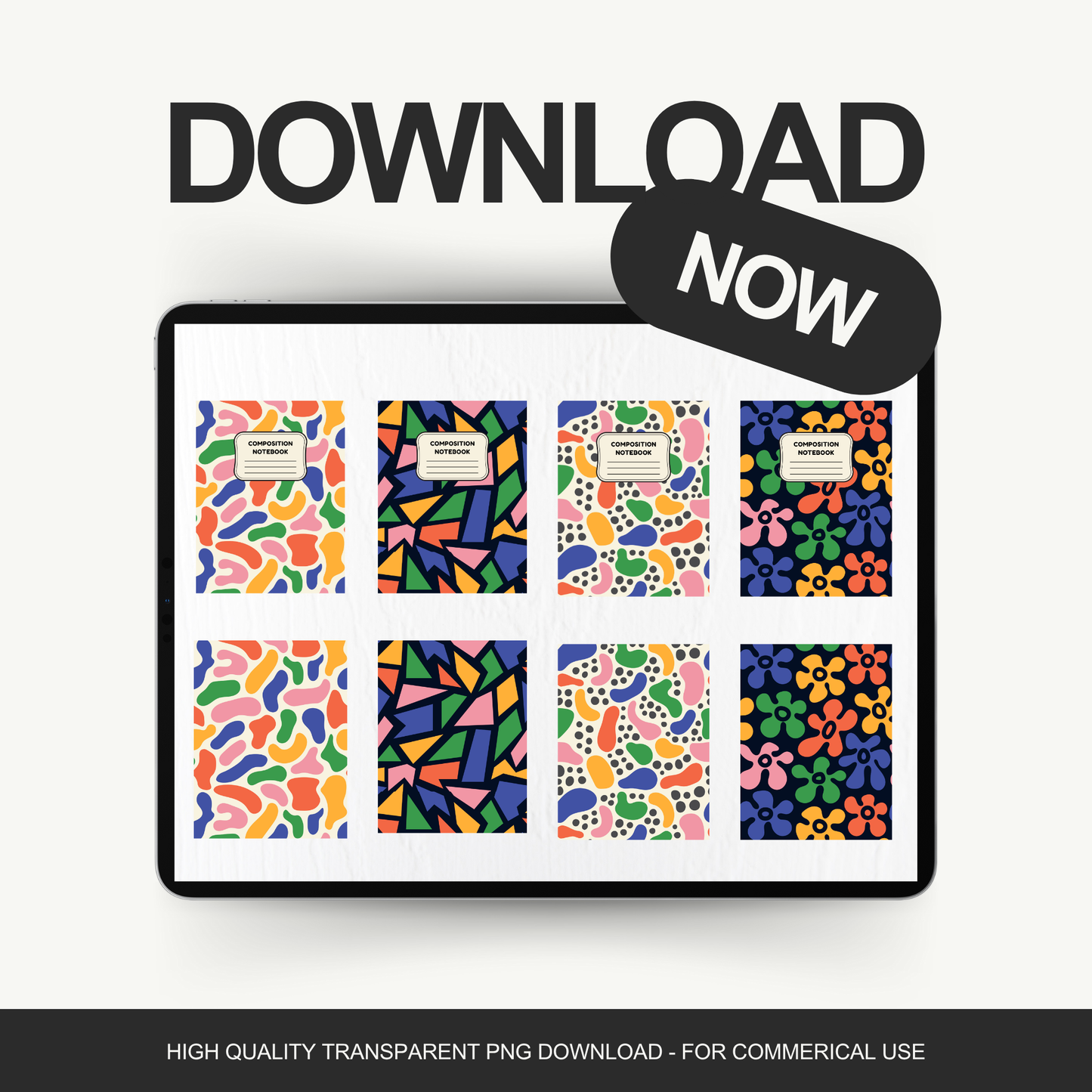 90s Retro - 4 Digital Notebook Covers