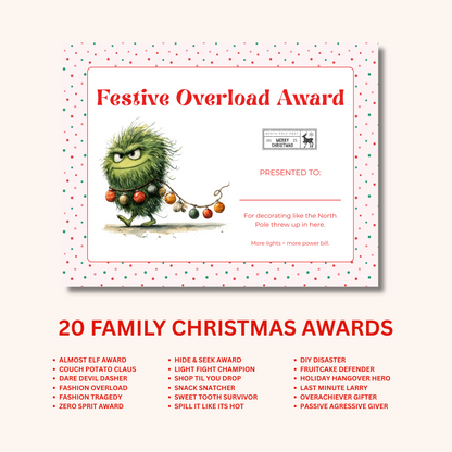 20 Family Christmas Awards – Funny Printable Holiday Certificates