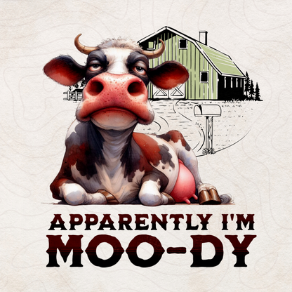 MOO-DY Funny Cow Sublimation Design | Digital Download