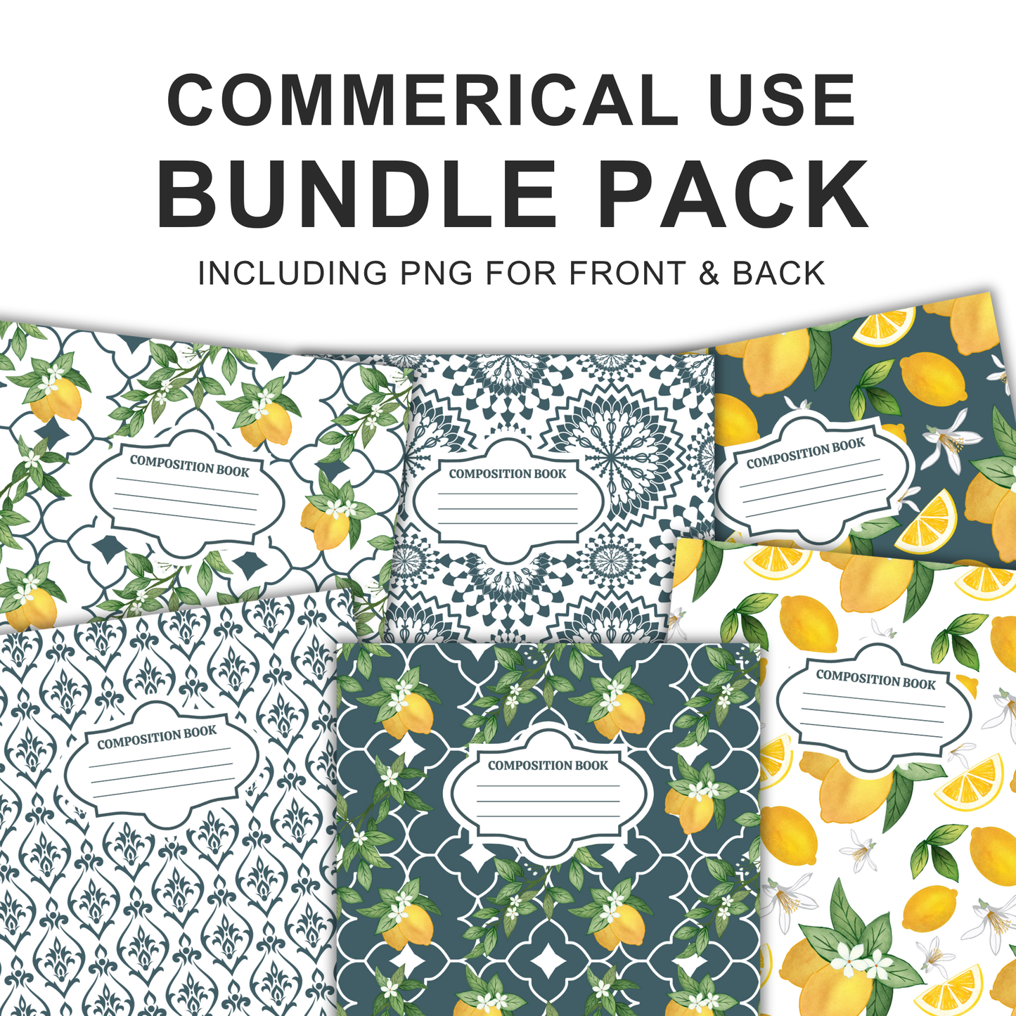 Classy Lemons - 4 Digital Notebook Cover