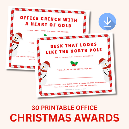 30 Funny Office Christmas Awards – Printable Holiday Party Certificates