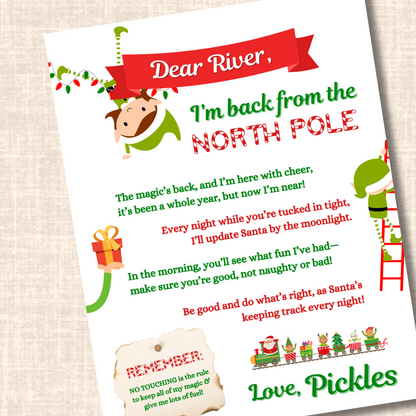 Editable Elf on the Shelf Hello & Goodbye Notes – 100% Customizable Canva Template – Instant Download & Print
