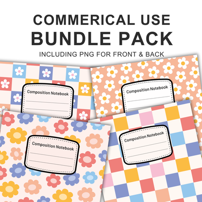 Checkers + Floral - 4 Digital Notebook Cover