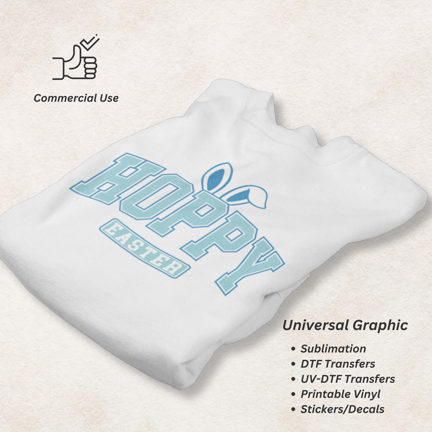 Hoppy Easter Bunny Ears SVG & PNG – Easter Digital Download for Sublimation & Cricut
