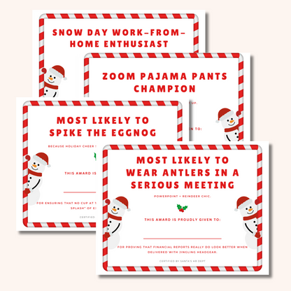 30 Funny Office Christmas Awards – Printable Holiday Party Certificates