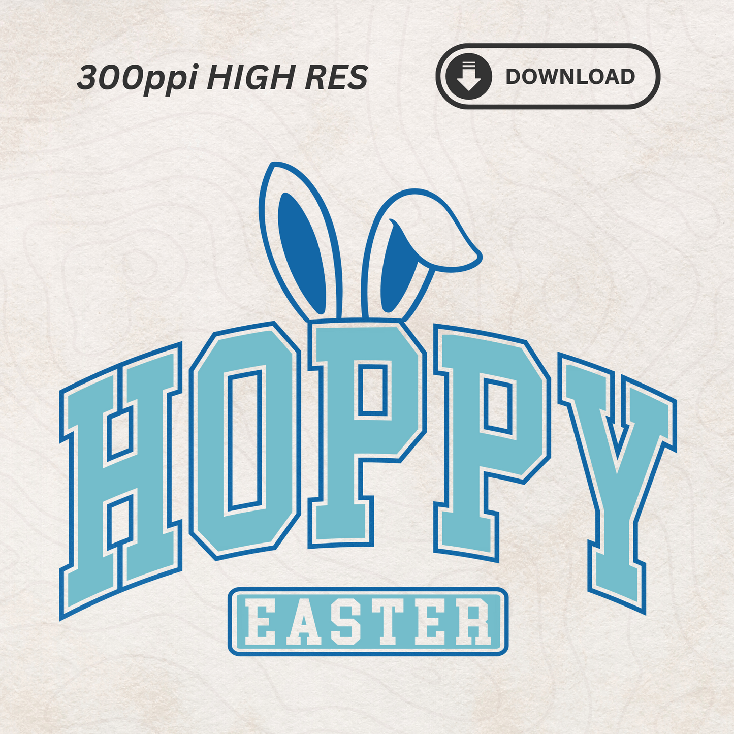 Hoppy Easter Bunny Ears SVG & PNG – Easter Digital Download for Sublimation & Cricut