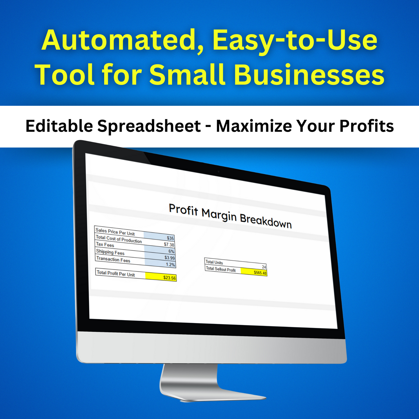 DTF TRANSFERS Cost & Profit Margin Calculator - Maximize Your Profits  – Editable Spreadsheet