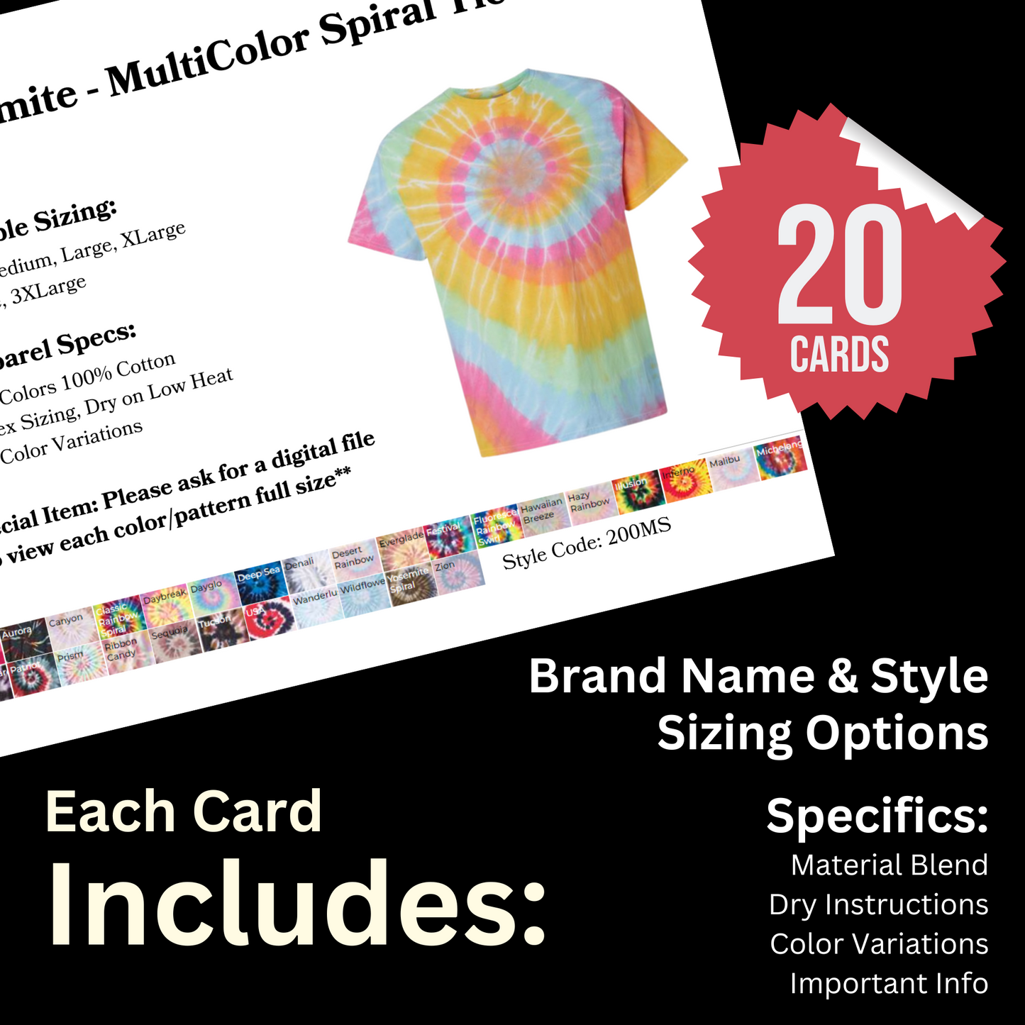 Consultation Cards DTF TRANSFERS - 20 Printable Apparel Consultation Cards for Custom Creators