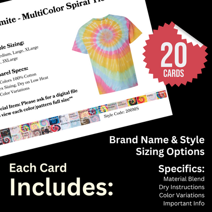 Consultation Cards DTF TRANSFERS - 20 Printable Apparel Consultation Cards for Custom Creators