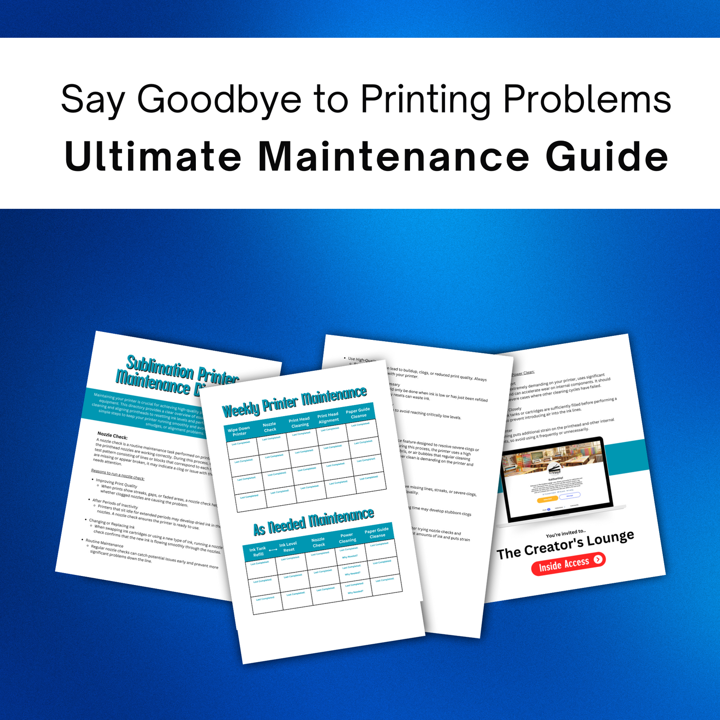 Sublimation PRINTER MAINTENANCE Guide for EcoTank Printers + BONUS Checklist