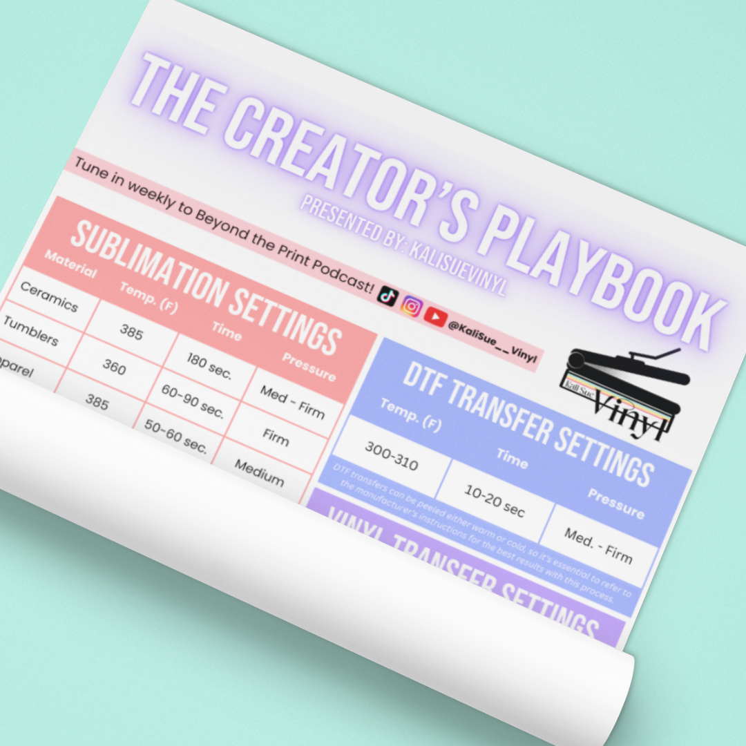 Settings & Sizing: Essential Guide to Sublimation, DTF Transfers + Design Sizing
