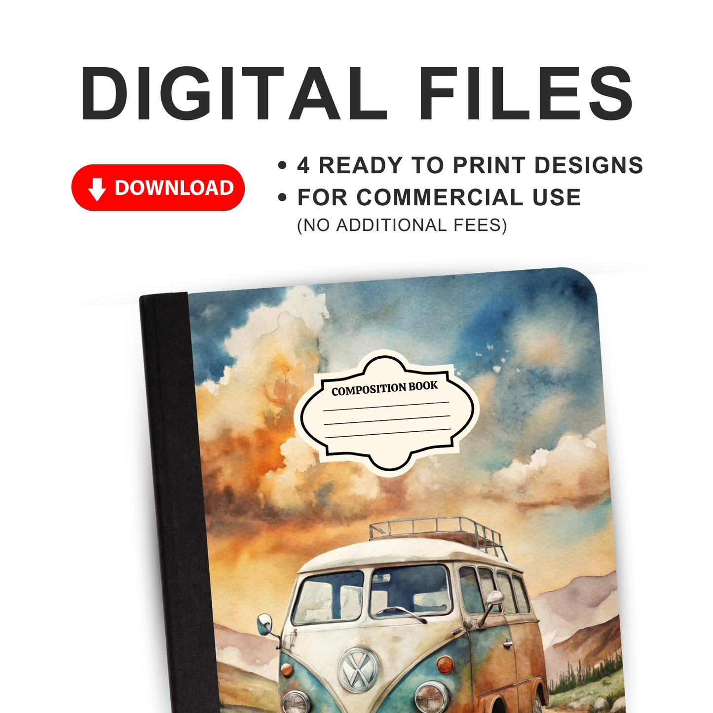 Van Travel - 4 Digital Notebook Cover