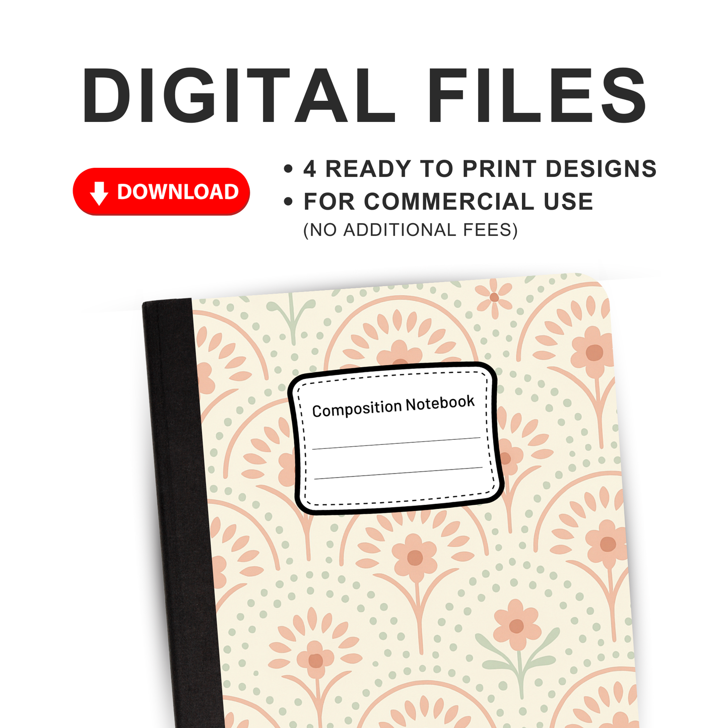 Boho Pastel - 4 Digital Notebook Cover