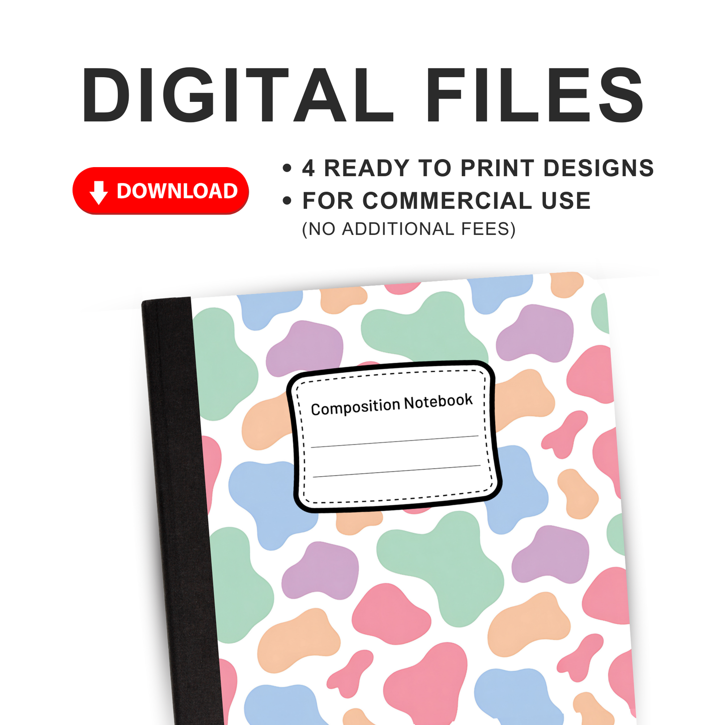 Cow Print - 4 Digital Notebook Cover
