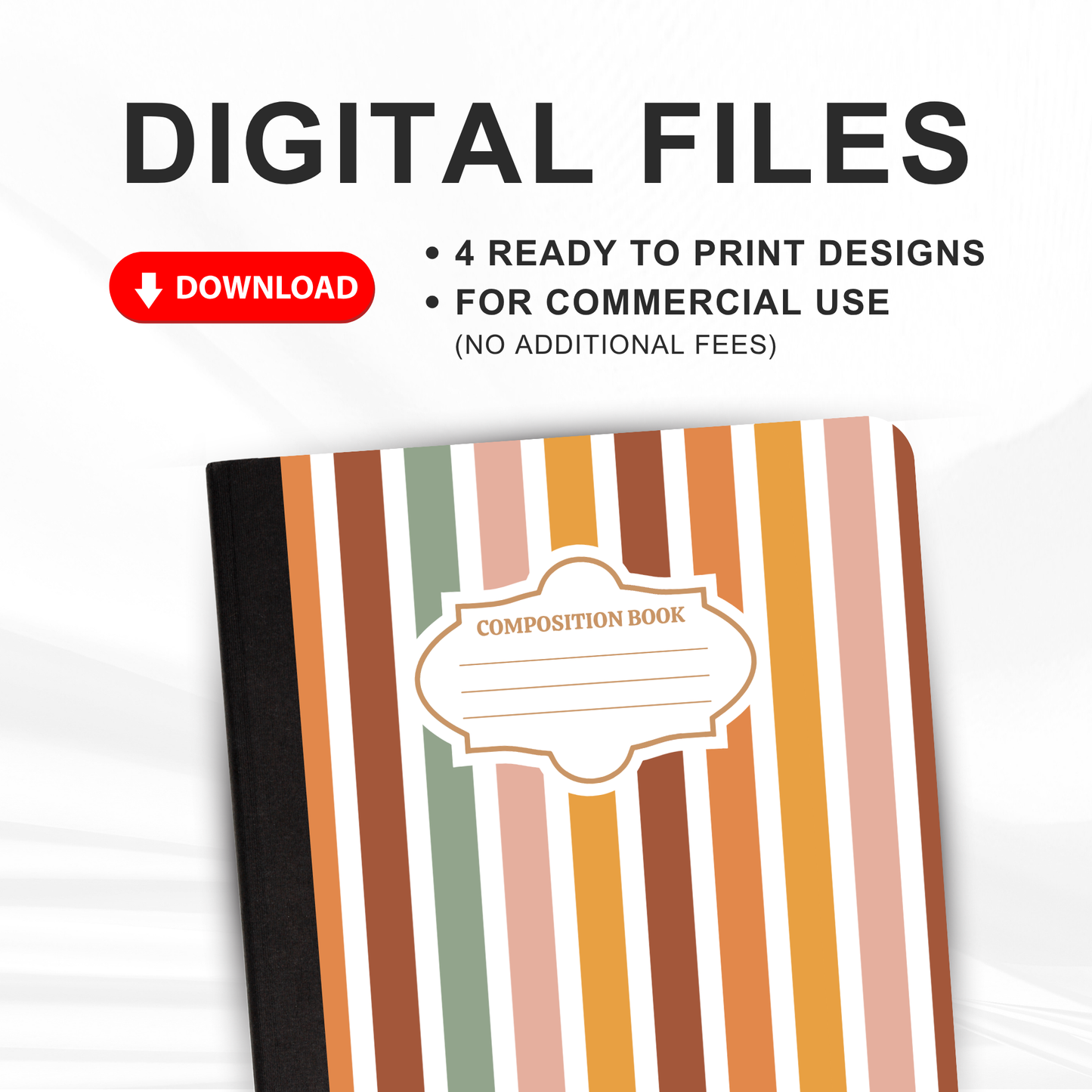 Floral Boho - 4 Digital Notebook Cover