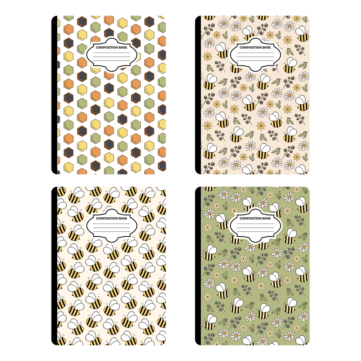 Honey Bees - 4 Digital Notebook Cover
