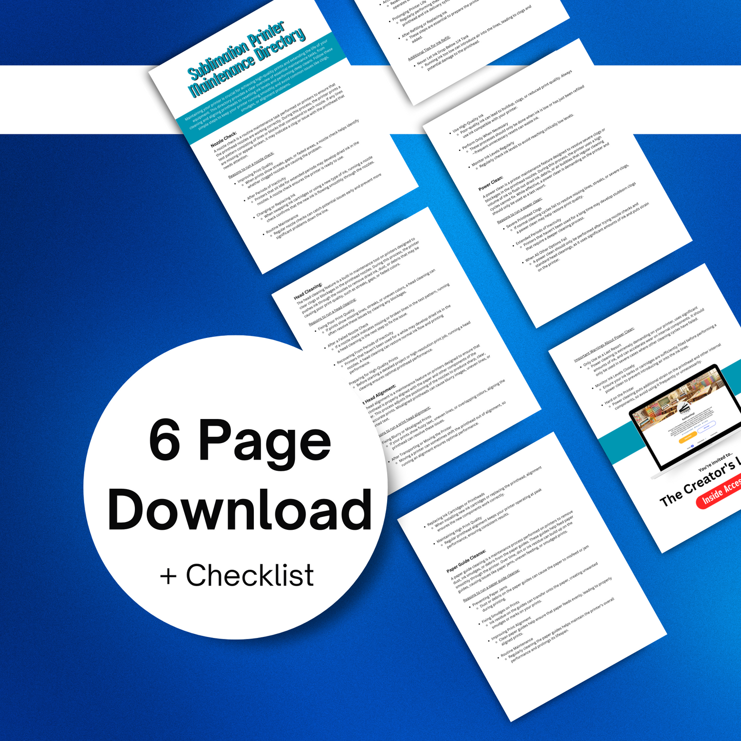 Sublimation PRINTER MAINTENANCE Guide for EcoTank Printers + BONUS Checklist