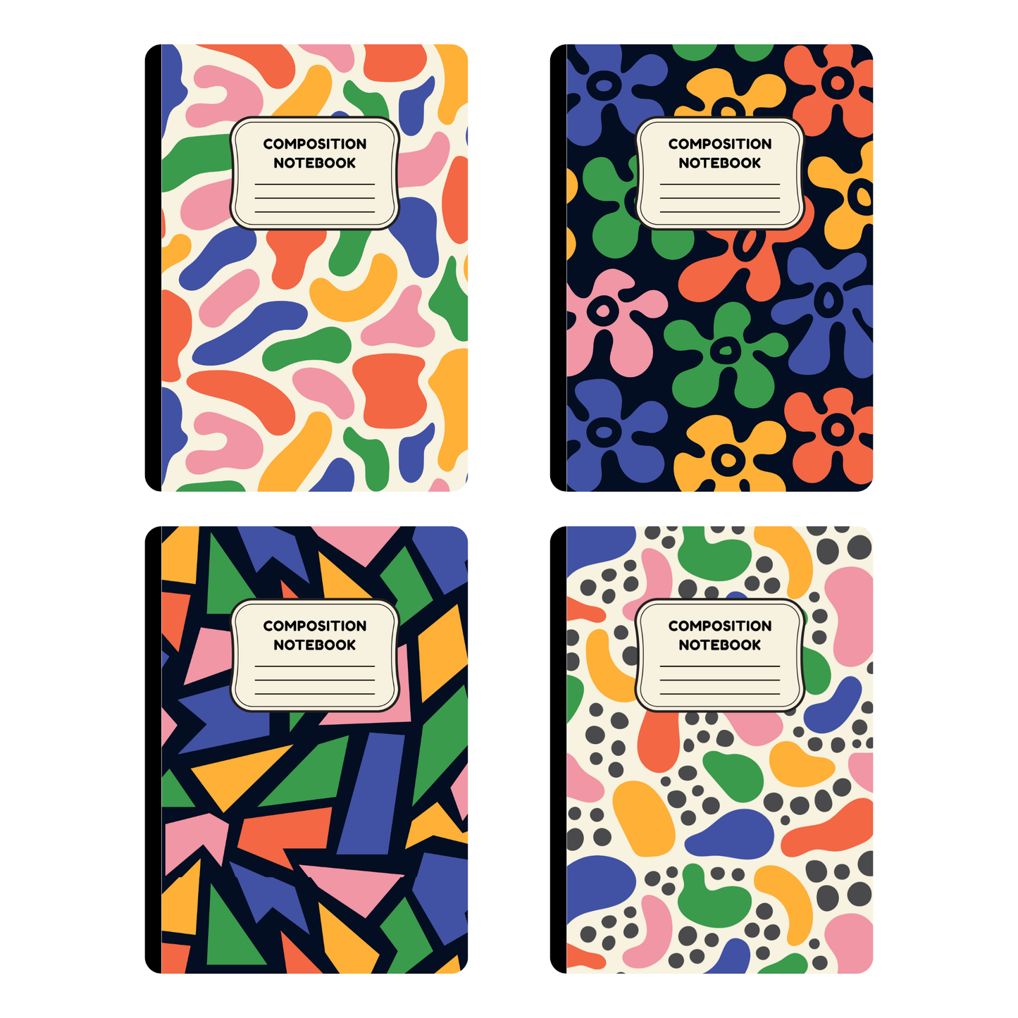 90s Retro - 4 Digital Notebook Covers