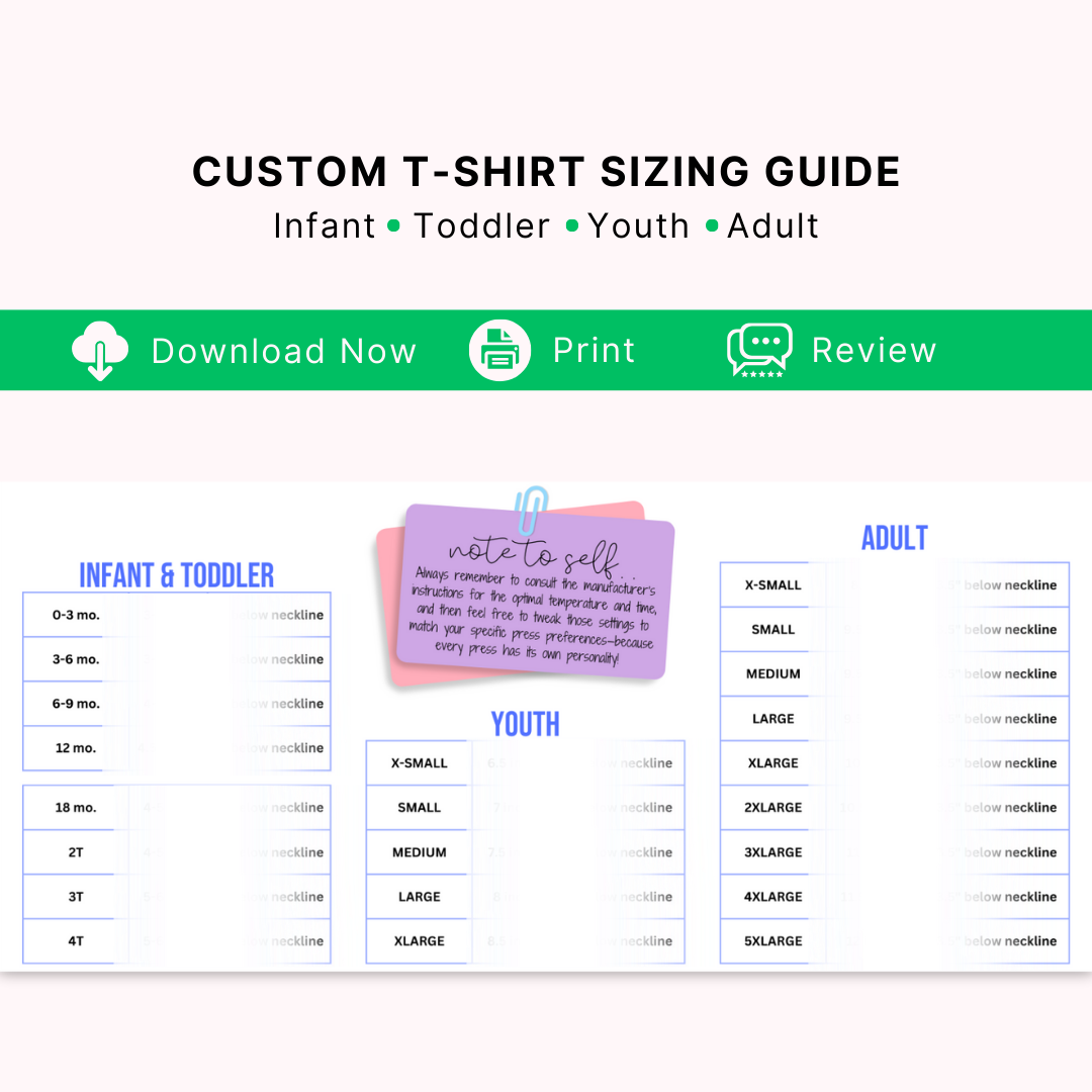 Settings & Sizing: Essential Guide to Sublimation, DTF Transfers + Design Sizing
