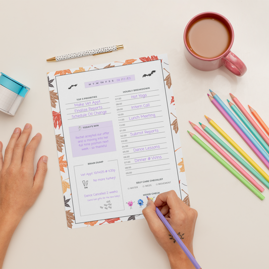 Fall ADHD Planner Printable Bundle | Autumn Daily Planner PDF for Focus & Organization
