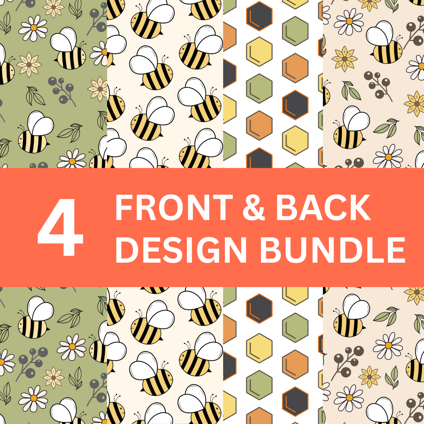 Honey Bees - 4 Digital Notebook Cover
