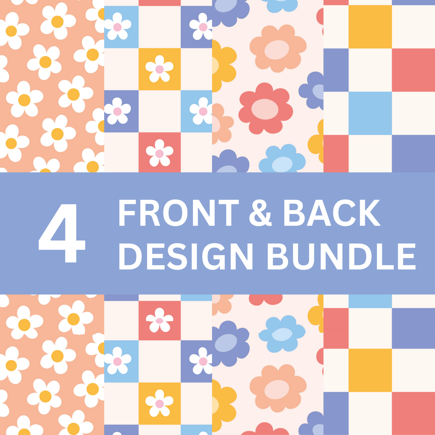 Checkers + Floral - 4 Digital Notebook Cover