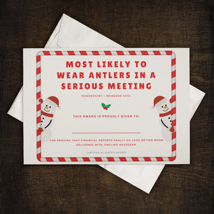 30 Funny Office Christmas Awards – Printable Holiday Party Certificates