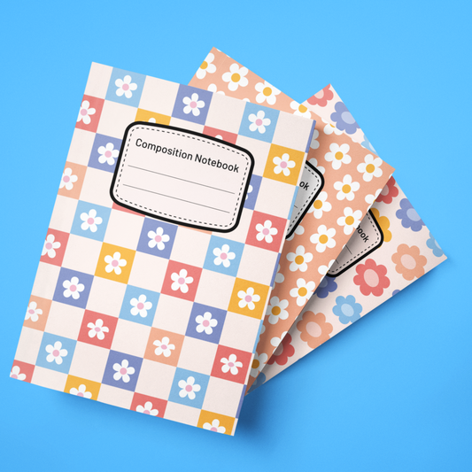 Checkers + Floral - 4 Digital Notebook Cover